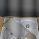 42 Inch Ceiling Fans with Lights and Remote, Low Profile Ceiling Fan with Light Flush Mount, Reversible, 6 Speeds, 3CCT Dimmable White Ceiling Fan for Bedroom Dinning Room Indoor