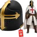 Nicky Bigs Novelties Morph Templar Knight Helmet Adults Medieval Crusader Costume Flip-Up Face Mask Halloween Cosplay, One Size