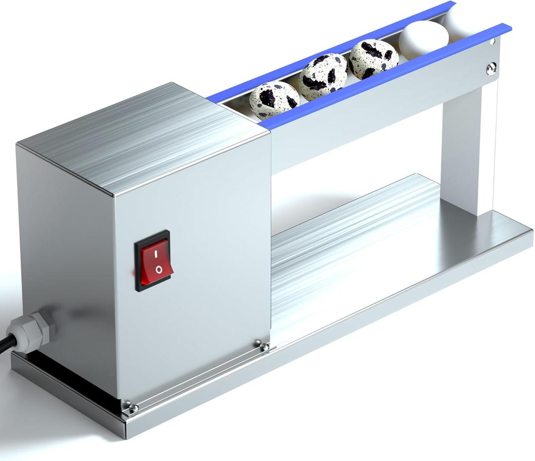 110V Electric Quai Egg Peeler, 28W Commercial Semi-Auto Quai Eggs Sheller, 304 Stainless Steel Quail Egg Peeling Machine, Fresh Hard Boiled Quail Eggs Huller 150RPM