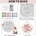 INFUNLY 4 Sets Embroidery Kit for Beginners with Sea Animals Pattern DIY Embroidery Kit for Adults Ocean Embroidery Art Kit Turtles/Seahorses/Octopuses/Whales Cross Stitch Kit with Embroidery Hoops