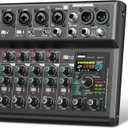 USB interface Audio 7 Channel Mixer With Effects 88 Dsp Digital DJ Mixing Board Bluetooth Music Player 48v Line For Condenser Mic Audio Mixer to PC/Phone For Karaoke Record Livestream