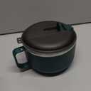 Hemoton 45oz Stainless Steel Bowl Set with Lid & Handle, Microwavable Ramen Bowl with Lid and Vent, Microwave Safe Instant Noodles Soup Bowl, Dorm Essentials (Dark Green)