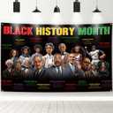 Black History Month Decorations, 43x71 Inch African American Famous People Banner Decoration, Black History Month Background Decor for School Indoor Outdoor Classroom Wall Home Decor