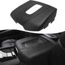 KBH Car Center Console Armrest Cover Replacement for Cadillac Escalade 2015 2016 2017 2018 2019 2020, Vinyl Leather Upholstery, Anti-Scratch, Black (Leather Part Only)