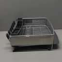 KitchenAid Compact Space Saving, Dish Rack with Removable Flatware Caddy and Angled Self Draining Drainboard, Satin Gray, 15Inchby13.25Inch