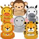 60 Count Jungle Safari Party Paper Plates Animal Shaped Disposable Plates Safari Theme Party Plates Safari Birthday Party Dinnerware Plates for Birthday Baby Shower Jungle Animal Theme Party Favors