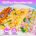 100 Counts Hawaiian Leis Bulk for Luau Party Decorations Colorful Tropical Flower Leis for Adults Hawaiian Beach Luau Party Favors Decorations