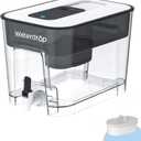 Waterdrop 40-Cup Large Water Filter Dispenser with 1 Filter, 200-Gallon Long-Life, for Home and Office, 5X Times Lifetime, Reduces Chlorine, PFOA/PFOS and More, BPA Free, Black