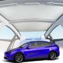 Roof Sunshade for Tesla Model 3 2021-2023, Front & Rear Glass Roof Sun Shade for Skylight Heat Insulation Sunroof Shade Reflective 99% UV with Ice Crystal Coating Car Accessories for 2023 2022 Model 3