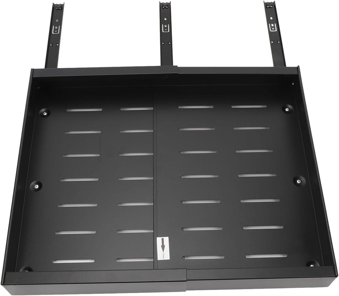 Fockety Kitchen Cabinets Metal Slide Out Drawers, Carbon Steel Expandable Pull Out Cabinet Organizer, Deep Pull Out Drawers, Adhesive Pull Out Shelves, Non Perforation Installation (Black)