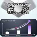 Magnetic for iPhone 13 Pro Magsafe Case Cute Aesthetic - Durable Fashion Funny Phone Case - Girly Leopard Pattern Print Cover Design for Woman Girl 6.1 inches Black