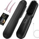 Cordless Straightener Brush Pro - 45W Fast Charge Portable Frizz-Free Styling for Travel,Effortless Beach Waves,Frizz-Free Shine & Salon Texture, Ideal for All Hair Types