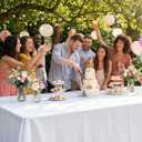 8 Pack White Table Cloth 90 x 132 Inch Rectangular Tablecloths for 6 Foot Rectangle Tables, Wrinkle Resistant White Tablecloth Washable Polyester Fabric Table Covers for Party Wedding Banquet
