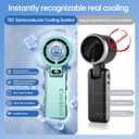 Handheld Portable Fan with Ice Cooler: 199-Speed 5500mAh Rechargeable Handheld Fan, 12H Time Hand Cooling Personal Fans with 20000 RPM Air Turbo Tech for Travel Outdoor (Green)