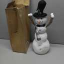 Adorable Christmas Snowman Figurine Decorations - The White Snowman with Lighting Effects for Indoor Decor and Collectors