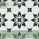 Alow Peel and Stick Floor Tile Green and Black, Self-Adhesive Vinyl Flooring 20Pcs, Waterproof, Reusable, Peel and Stick Flooring for Bathroom, Bedroom, Living Room, Kitchen and Office(11.8x11.8 in) (Flower)