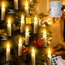Christmas Tree Flameless Candles Lights, 20PCS LED Flickering Lights Battery Operated with Remote Clips, 8-Mode Remote Control,Clip on LED Candle Outdoor Waterproof for Christmas Trees