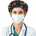 Working cap with button and sweatband adjustable surgical cap for men women