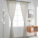 SpaceDresser Basic Rod Pocket Sheer Voile Window Curtain Panels Ancient Grey 1 Pair 2 Panels 52 Width 84 Inch Long for Kitchen Bedroom Children Living Room YardAncient Grey, 52W x 84L
