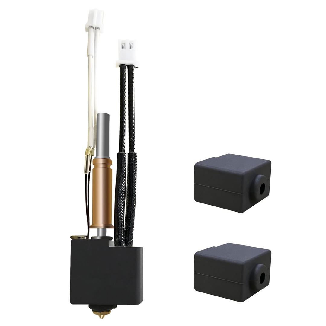 HzdaDeve Upgrade 2.0 Version Hotend (No Leakage) for Kobra 3 Combo/Kobra 3 V2 Combo Print Head Extruder Kit Heater Block Heating Cartridge Thermistor with Extra 2 Pack Silicone Cover for Anycubic