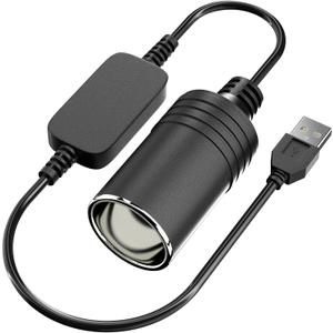 USB to Cigarette Lighter Adapter, 10W USB Male to 12V Cigarette Lighter Socket Cable, for Dash Cam, Radar Detector, Car Fan, Electronic GPS, Led Light