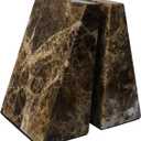 Decorative Bookends for Bookshelves, Set of 2 Marble Bookends for Living Room, Office, Bedroom, Heavy Duty,2 Pieces, Brown