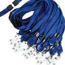 Windyun 12 Pcs Breakaway Lanyard with Safety ID Bulk Retractable Lanyards Flat Neck Straps (Blue)