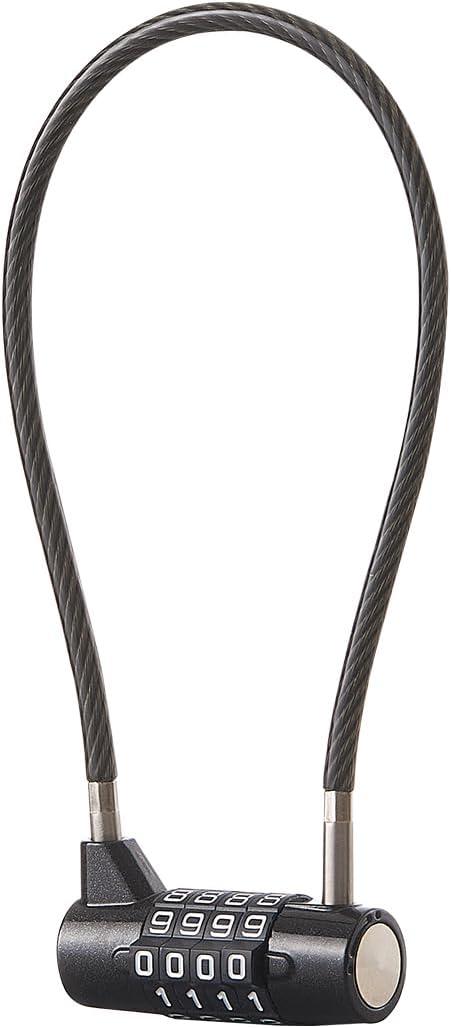 Combination Lock Cable Lock with 4 Digits Cabinet Lock 5.5" Twist Length 5.5" Durable Cable Ideal for lockers, Gym, Fence, Toolbox, case, hasp Storage and Outdoor (11" Cable Length)