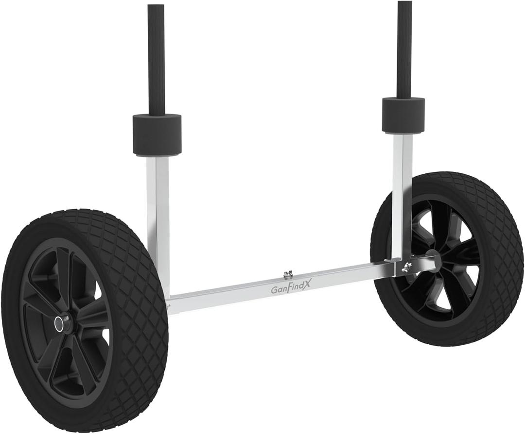 GanFindX Heavy Duty Kayak Cart | Adjustable Foldable Trolley with Durable Wheels, Portable Kayak Transport Cart, Tie-Down Straps