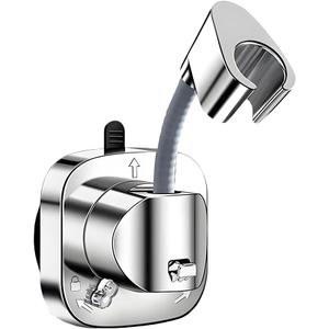 Shower Head Holder Wall Mounted, 360° Adjustable Handheld Shower Head Bracket Holder, Suction Cup Installation Shower Wand Holder, Multi-Directional Removable Wall Mounted Suction Bracket - Silver