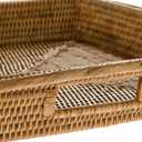 KOUBOO La Jolla Rattan Square Serving Baskets & Trays -Table Tray, Organize Your Home, Storage Tray for Kitchen, Dining & Coffee Tables, Honey Brown
