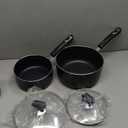 Nonstick Saucepan Set - 2 Quart and 3 Quart,Ultra Non Stick Sauce Pan Small Pot with Glass Lid,Great for Home Kitchen Restaurant, Black
