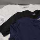DOWMQ 3 Pack Mens Cotton T Shirts Short Sleeve Crewneck Shirts for Men Pocket Tshirts Casual Lightweight Summer Basic Tees 3 Pack Black White Navy Blue, L
