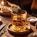 Whiskey Glasses Set of 2 with Ice Ball Molds, 10 oz Crystal Old Fashioned Rocks Glasses, Bourbon Glass in Gift Box, Premium Barware for Whiskey, Scotch, Bourbon, Cognac, Cocktails, Gift for Men