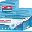 100 Count Incontinence Bed Pads 40'' x 36'' Tear-Resistant Disposable Underpads Heavy Duty Chucks Pads for Adults, Kids & Elderly | Protection Pads for Bed, Sofa, and Chair