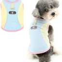 Color-Block Soft Mesh Pet Sun Protection Shirt for Dog Puppy Cool Vest Tank Top with Leash Ring Breathable Yorkie Chihuahua Summer Clothes Cat Clothing,Blue M