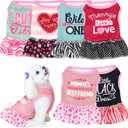 6 Pack Girl Dog Clothes Pet Dress Shirt Female Cute Dog Sundress Puppy Christmas Apparel Clothes Outfits with Ruffles for Pets Cats(Large)