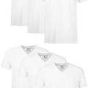 Hanes Mens Hanes Men's V-Neck Undershirt, Cotton Moisture-Wicking White Tee Undershirts, 6 & 12 Pack, Extra Large 