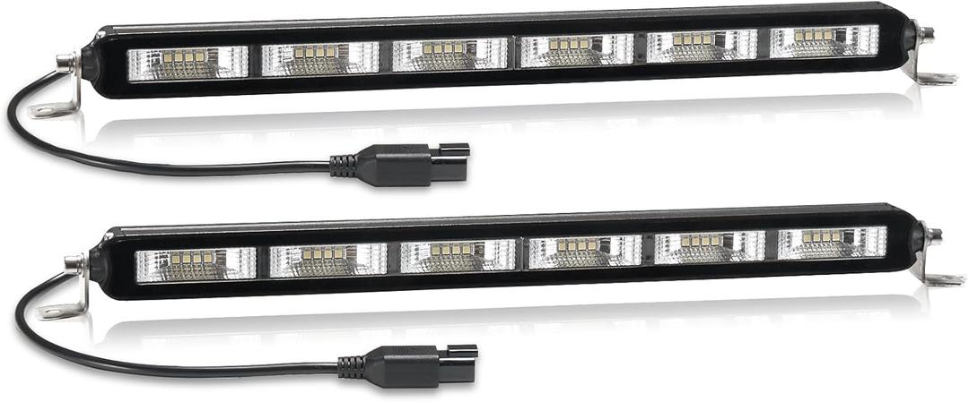 BUNKER INDUST 2 Pcs 14 Inch Flood LED Light Bar with DT Connector, 4200LM Single Row Slim LED Light Pods Driving Off Road Work Lights for Trucks ATV UTV SUV Boat