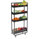 Heavy Duty Rolling Cart with Shelves & Locking Wheels | Multi-Level Kitchen Utility Cart or Food Trolley for Storage, Serving, & Organization | Kitchen Shelfs with Wheels