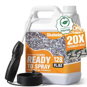 Rock Glue for Landscaping with Electric Sprayer, 1 Gallon Ready-to-Spray Mulch & Gravel Binder, Non-Toxic & Pet-Safe Mulch Bond for Landscaping, Clear-Drying Permeable for Pea Gravel, Pebble