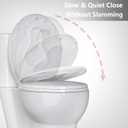 Toilet Seat Round,Toilet Seat with Toddler Seat Built in, Potty Training Toilet Seat Round Fits Both Adult and Child, with Soft Close,Easy Install and Clean - White, Round