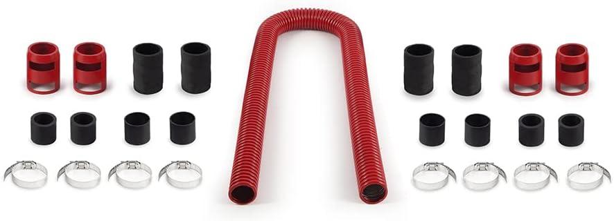 Mishimoto MMAH-U48RD Universal Flexible Stainless Steel Radiator Hose Kit, 48, Red