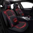 Leather Car Seat Covers,Full Coverage Seat Covers,Universal Automotive Seat Covers for Cars,SUVs,Trucks and Sedans,Black Red, 
Universal Fit