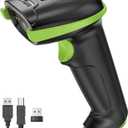 Tera Barcode Scanner Wireless Versatile 2-in-1 (2.4Ghz Wireless+USB 2.0 Wired) with Battery Level Indicator 328 Feet Transmission Distance Rechargeable 1D Laser Bar Code Reader USB Handheld (Green)
