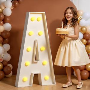 Marquee Letters 4 Feet Tall 4FT Large Light Up Letters A for Birthday Wedding Engagement Party Decorations Will You Marry Me Sign Yard Pre-Cut Foam Board