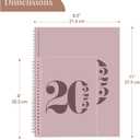 5 x Rileys 2025 Weekly Planner - Typographic Annual & Monthly Agenda Planner, Flexible Cover, Notes Pages, Twin-Wire Binding (8 x 6 inch, Pink)