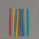 Elk and Friends Adult & Kid's Reusable Silicone Straws with Stopper for 12oz &14oz Mason Jars or Tumblers, Pack of 8 Colorful Straws 7.9"