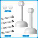 Wonderjune Closet Rail Hanging Closet Rod, 41" Any Angle Clothes Hanging Rail Under Stairs Storage Sloped Ceiling Mount Clothes Rod for Under Stairs Attic Bedroom Wall Mount(White)