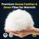 Serta Goose Feathers Down Fiber Comforter Twin Size Duvet Insert,100% Cotton,Hotel Luxury Hypoallergenic Comforter 43oz All Season Medium Warmth 68 x 90 in White